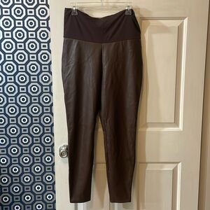 Hatch vegan brown leather legging